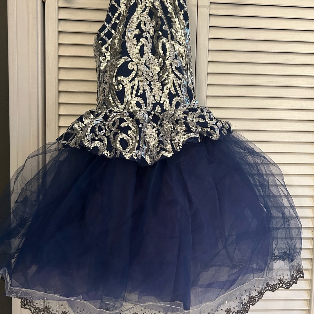 Weissman Blue and Silver Kids Dance Costume